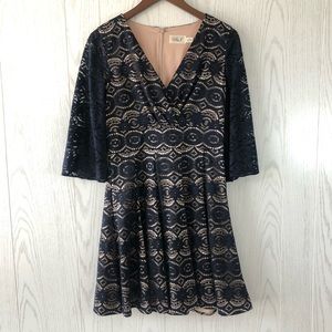 NWOT Eliza J Lace Dress Navy Size 10P